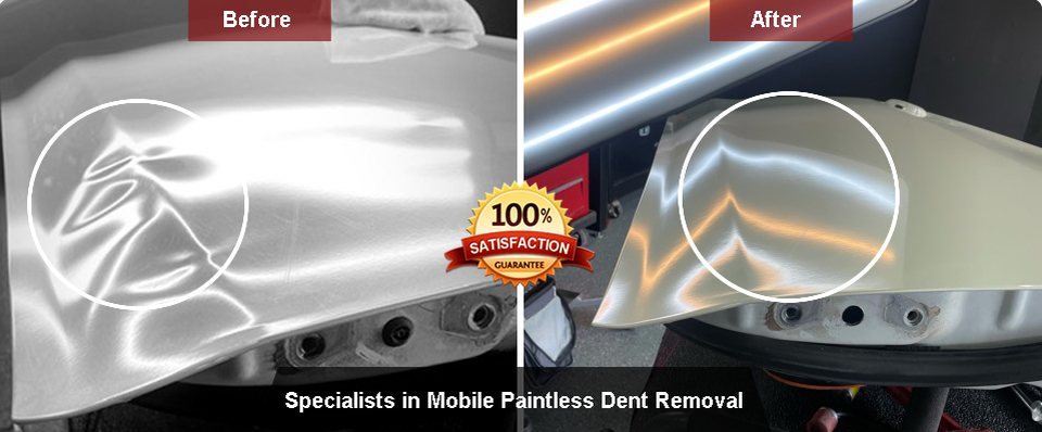 Paintless dent repair before & after